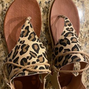 Animal print sandals, Size 7.5